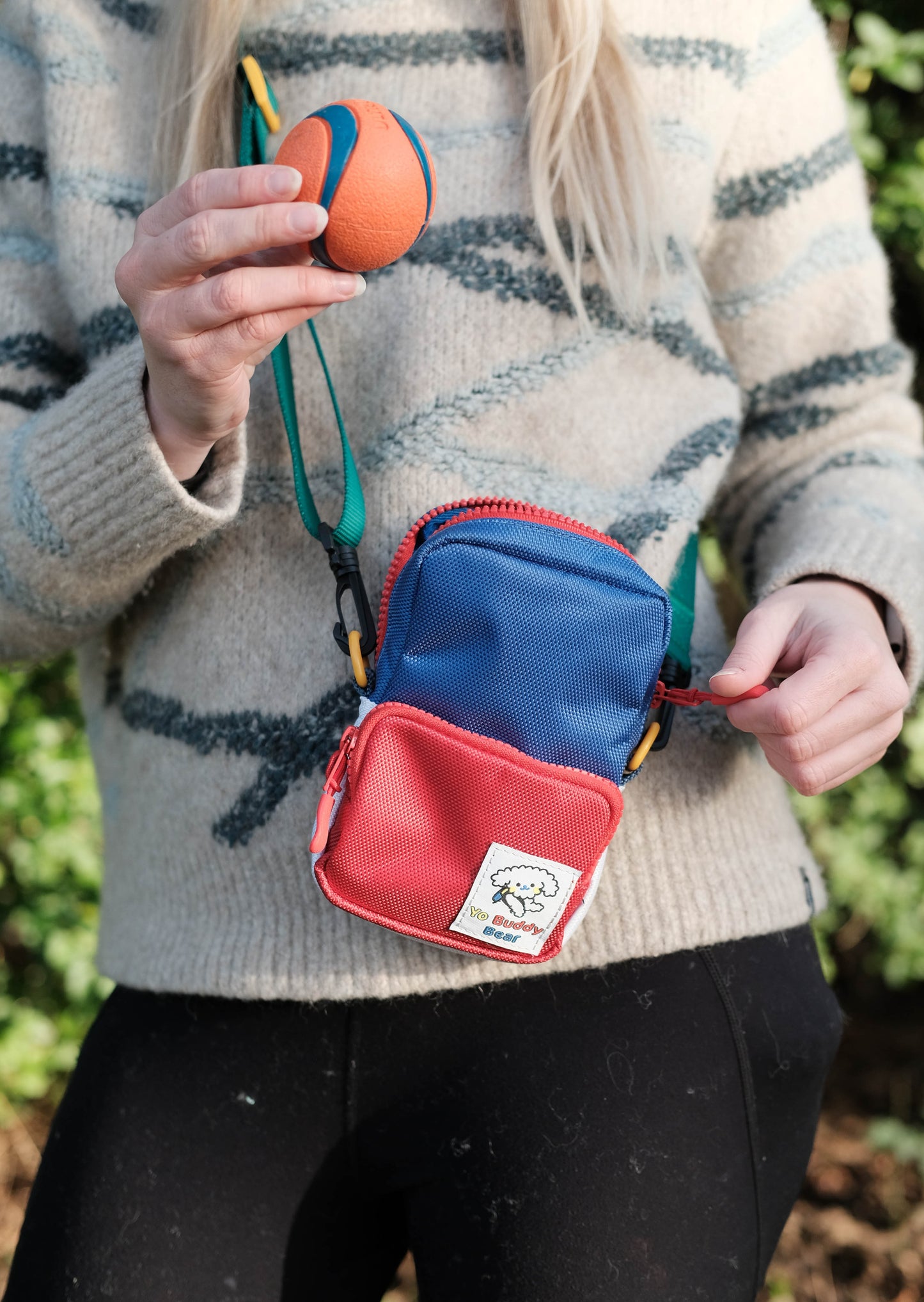 YBB Dog Walking Bag - Red, Blue & White