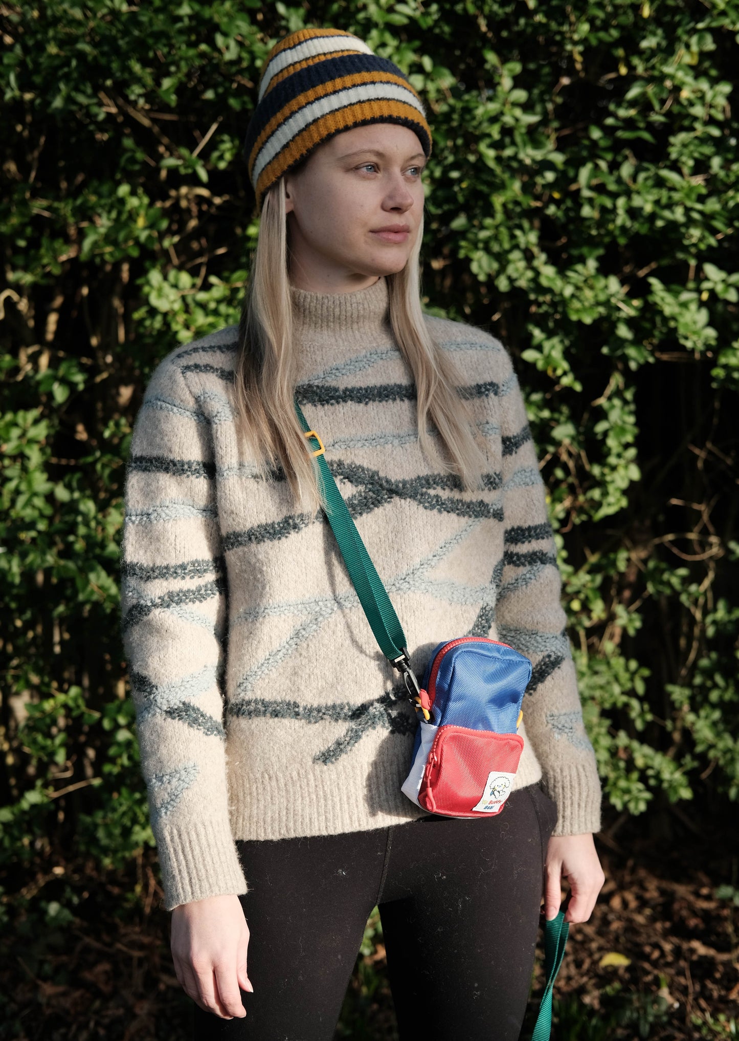 YBB Dog Walking Bag - Red, Blue & White