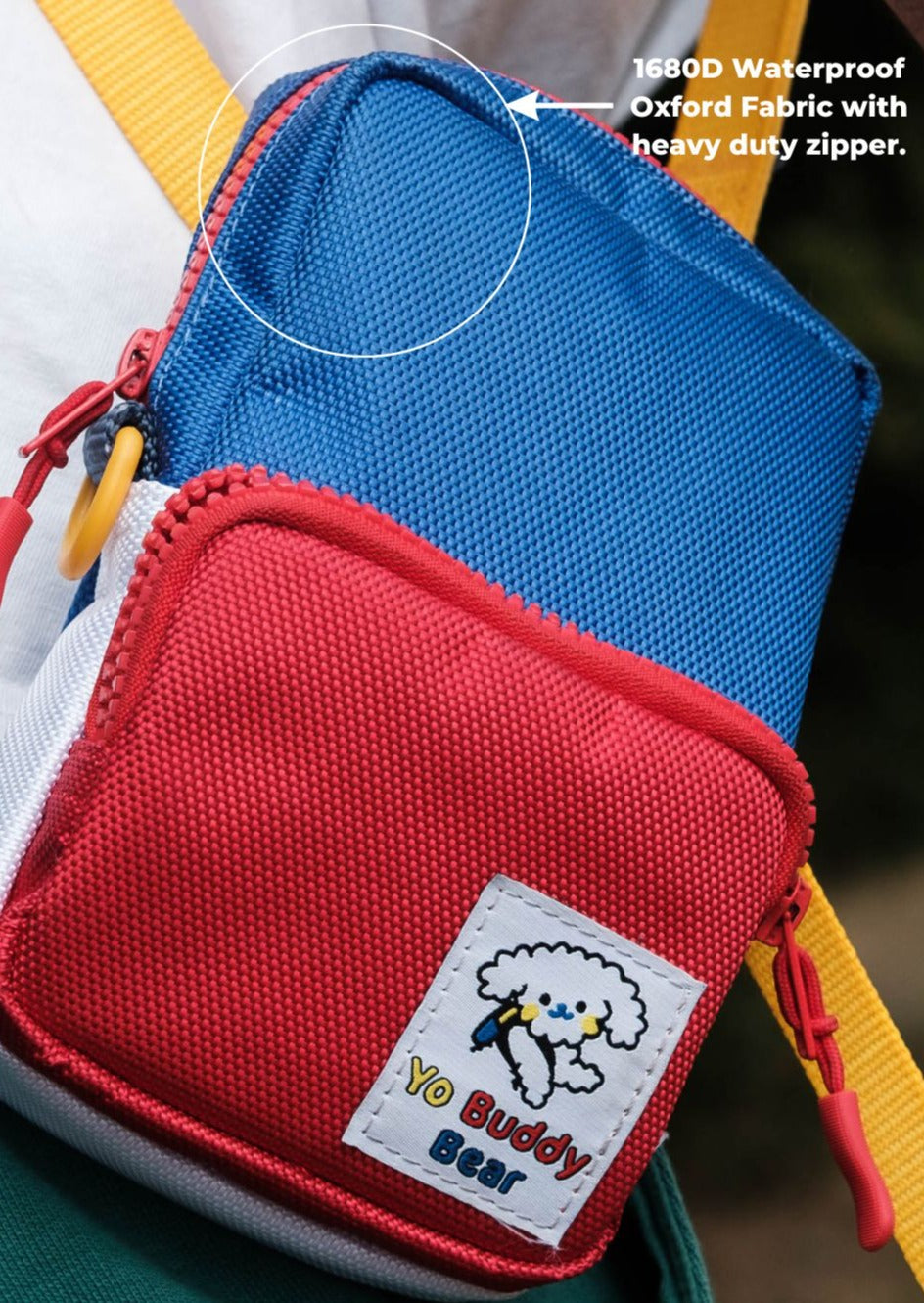 YBB Dog Walking Bag - Red, Blue & White