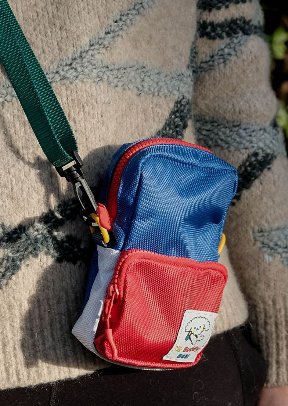 YBB Dog Walking Bag - Red, Blue & White