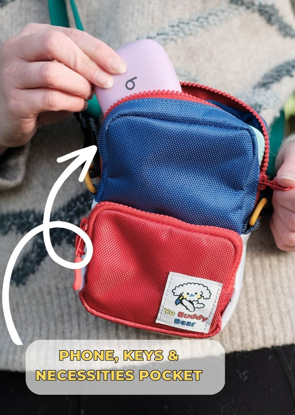 YBB Dog Walking Bag - Red, Blue & White