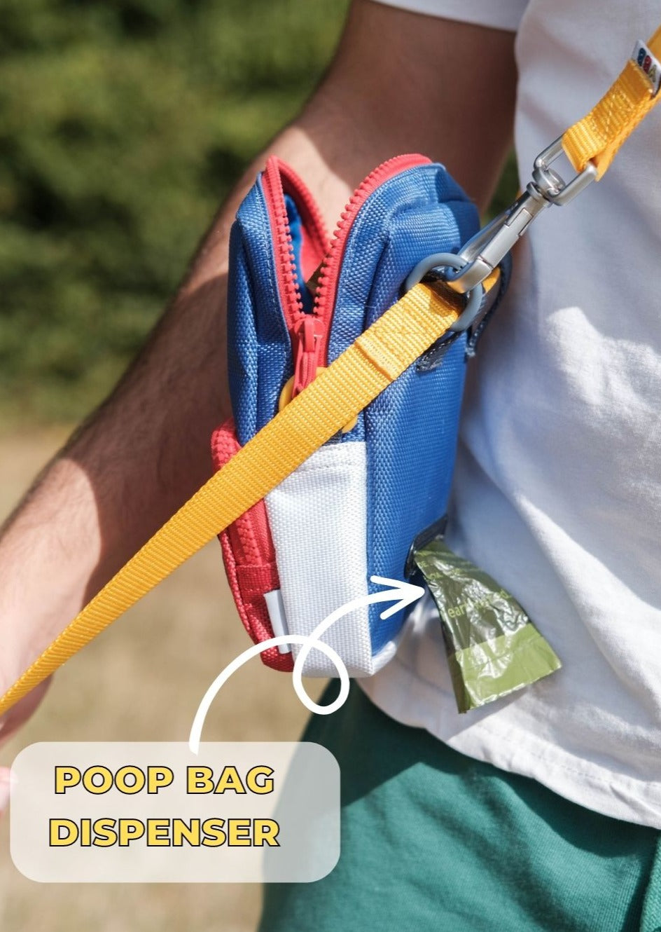 YBB Dog Walking Bag - Red, Blue & White